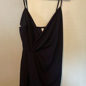 Missufe black ruched front wrapped at waist